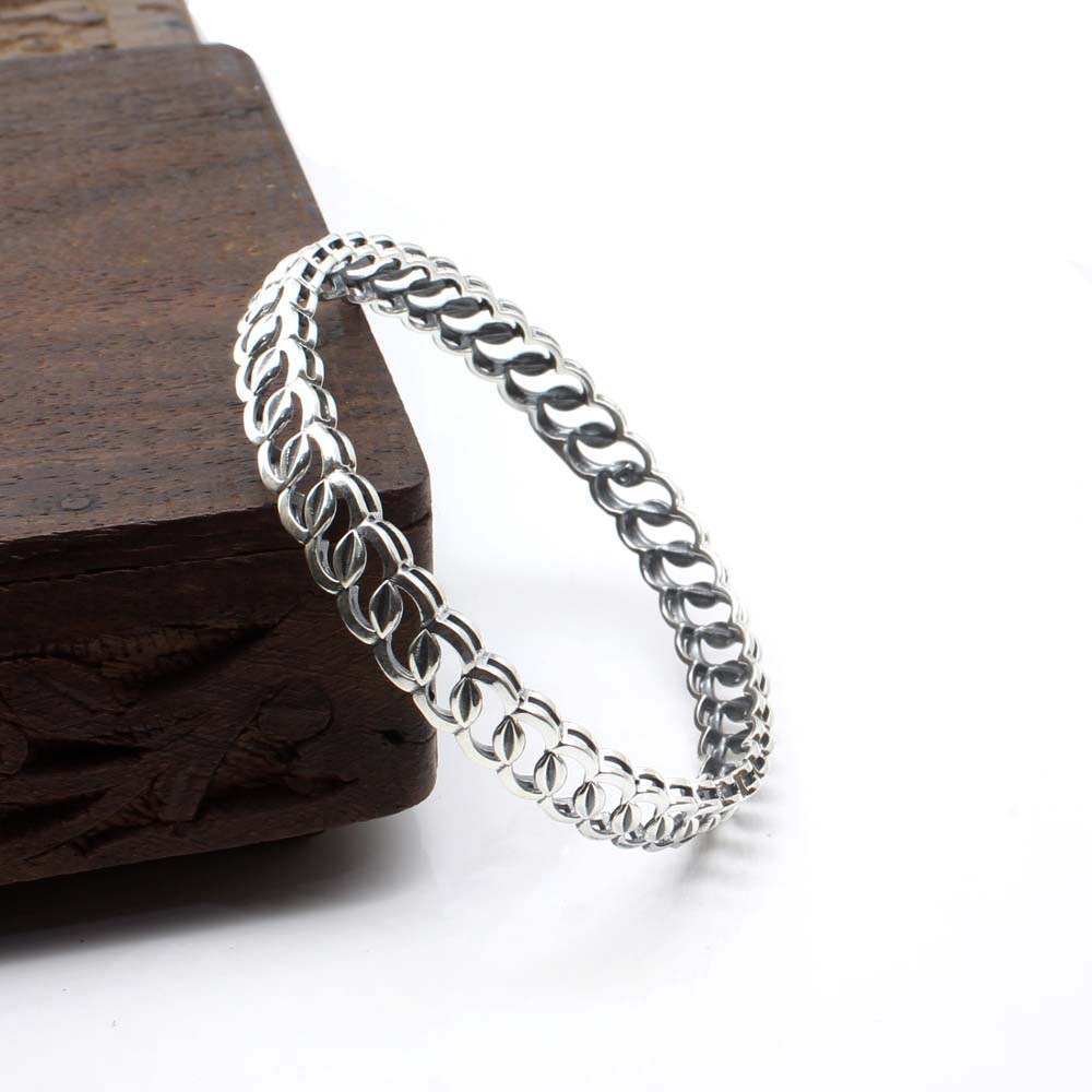 Real 925 Silver Oxidized Women Bangles - 5.7 CM