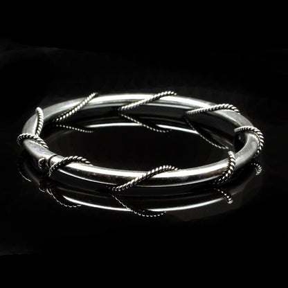 Silver Bangle Hollow Kids Bracelet 4.5Cm