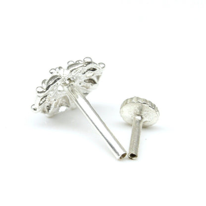  Silver Nose Pin for women with Push pin 