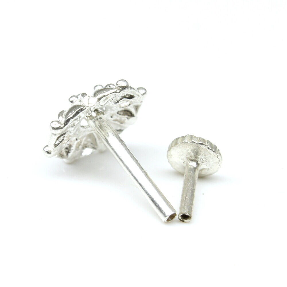 Silver Nose Pin for women with Push pin 