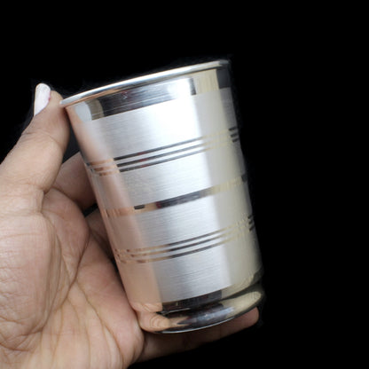 Real Solid Silver Drinking Tumbler Glass Utensils Gift