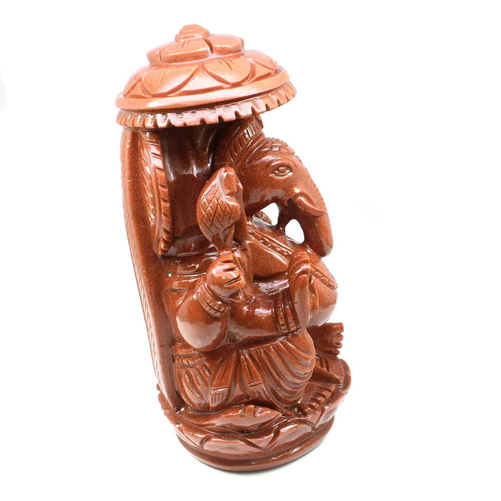 Ganesha Statue Carved Ganesh Carving Property Luck Wealth Artwork