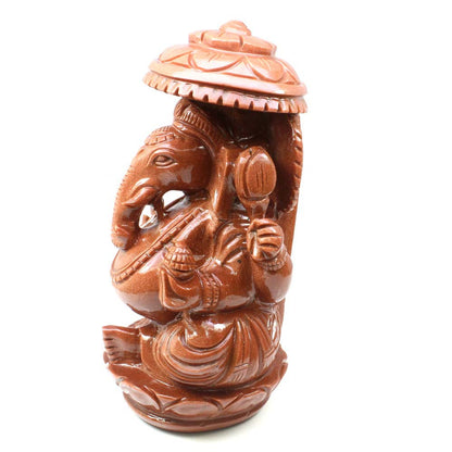 Ganesha Statue Carved Ganesh Carving Property Luck Wealth Artwork