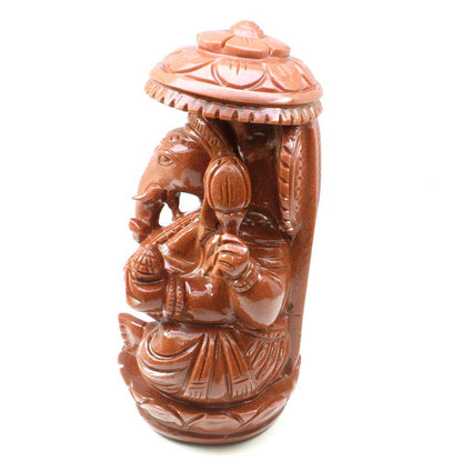 Ganesha Statue Carved Ganesh Carving Property Luck Wealth Artwork