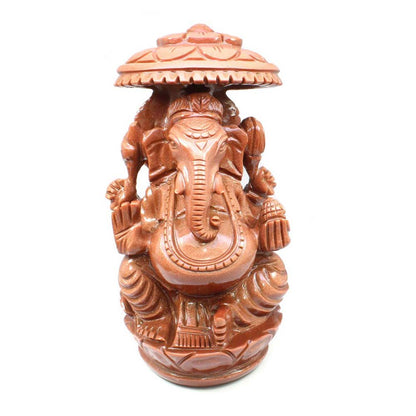 Ganesha Statue Carved Ganesh Carving Property Luck Wealth Artwork