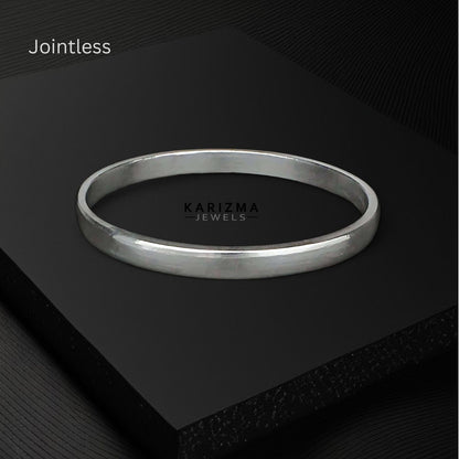 Jointless Pure Silver Plain Bangle - Chandi ka bejod kada for Astrology