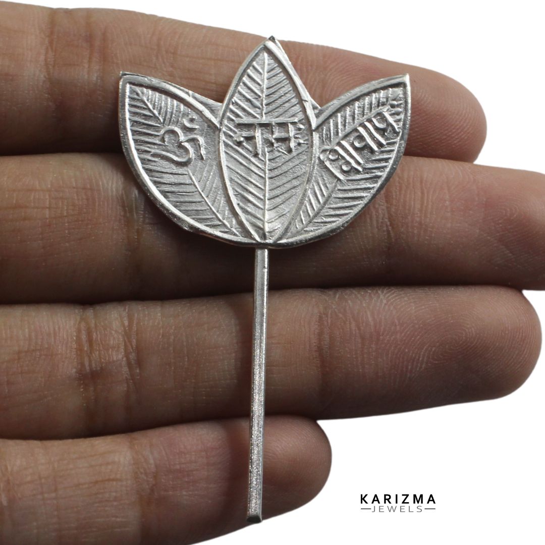 Real Sterling Silver Religious Shiva Belpatra Leaf Yantra for Lal kitab remedy