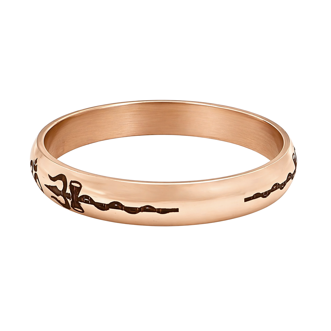 Heavy Engraved Om and Trishul (trident) Copper Kada for Men
