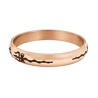 Heavy Engraved Om and Trishul (trident) Copper Kada for Men