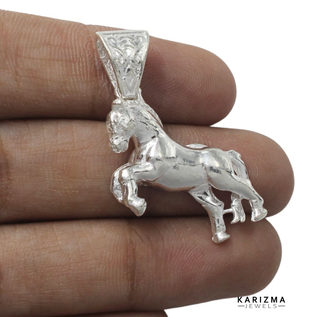 Real Sterling Silver stylish horse unisex pendant