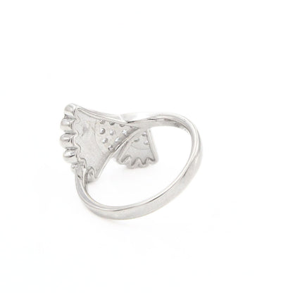 925 Real Silver Fan shape Women Ring