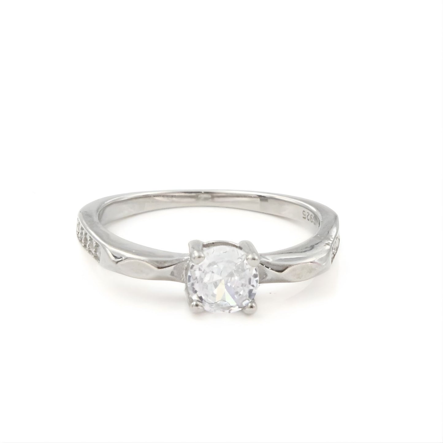 925 Real Silver Women Solitaire Ring