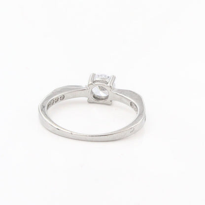 925 Real Silver Women Solitaire Ring