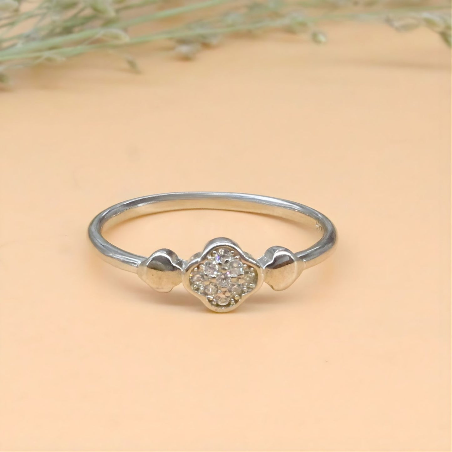 925 Real Silver Girlish Quatrefoil Ring