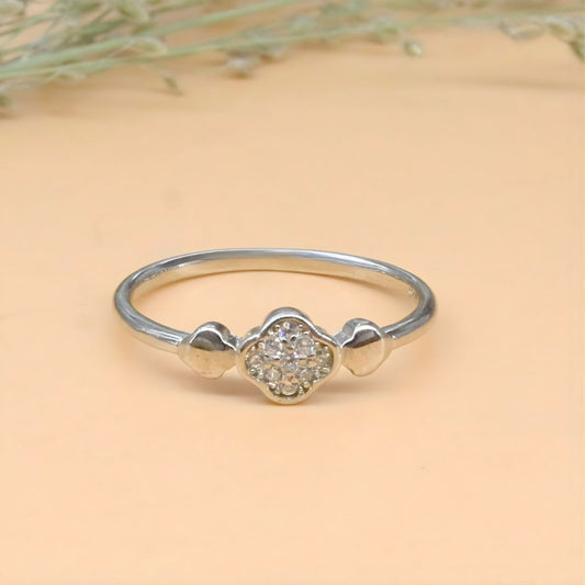925 Real Silver Girlish Quatrefoil Ring