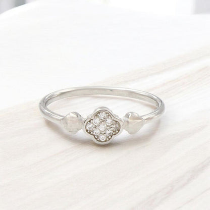 925 Real Silver Girlish Quatrefoil Ring