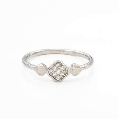925 Real Silver Girlish Quatrefoil Ring