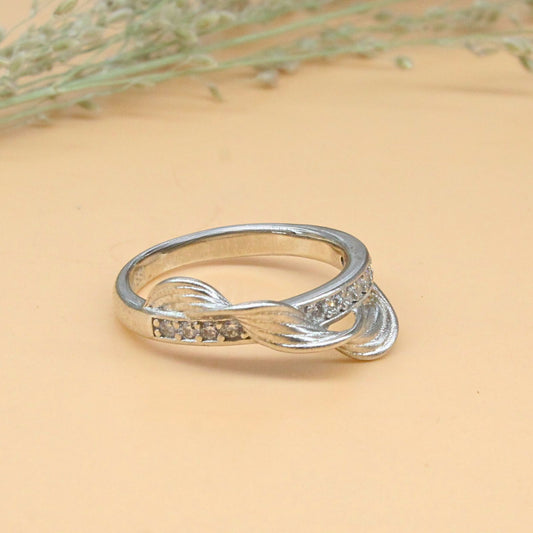 925 Real Silver Women Bypass Ring