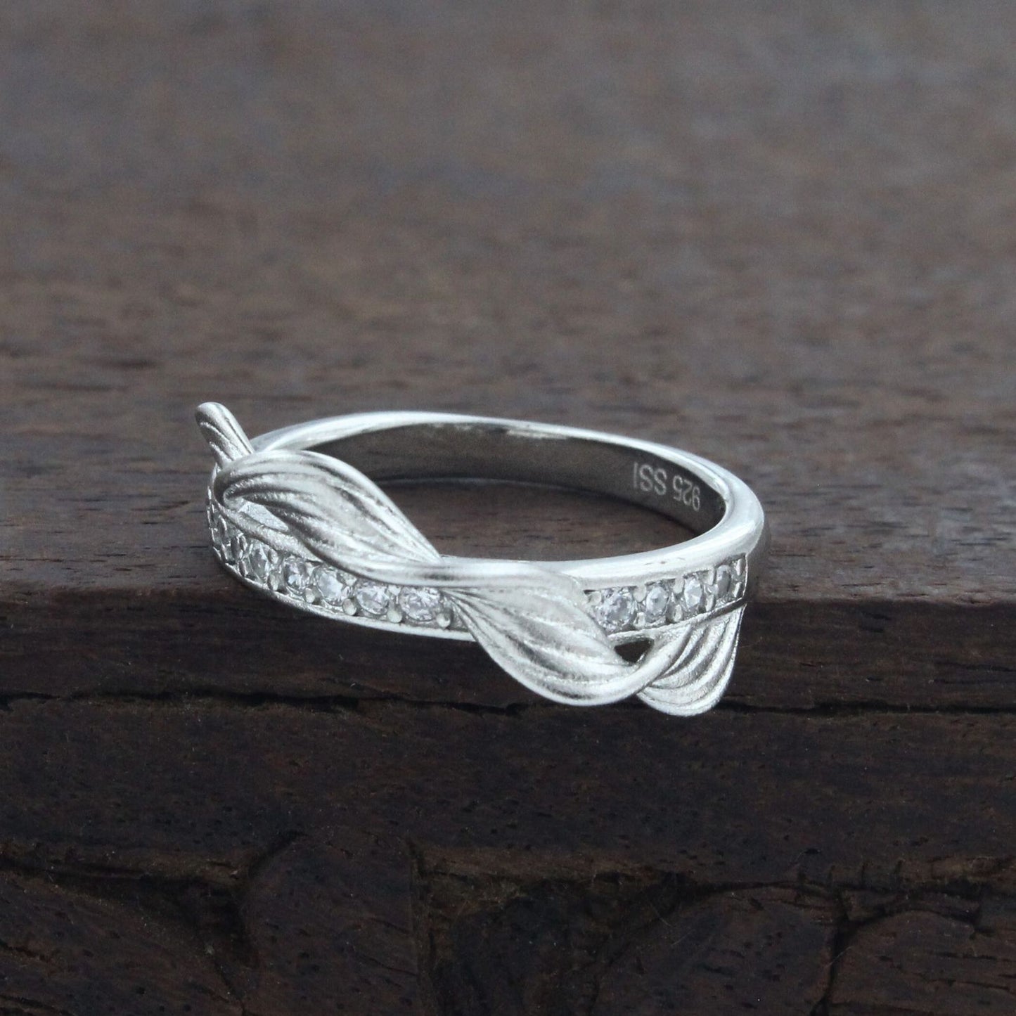 925 Real Silver Women Bypass Ring