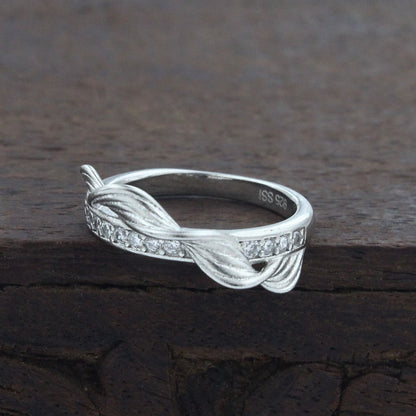 925 Real Silver Women Bypass Ring