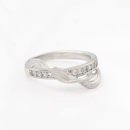 925 Real Silver Women Bypass Ring
