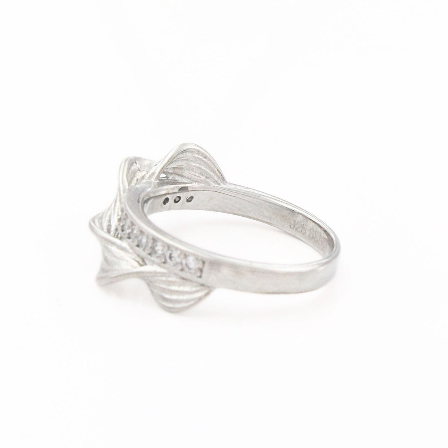 925 Real Silver Women Bypass Ring