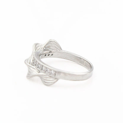 925 Real Silver Women Bypass Ring