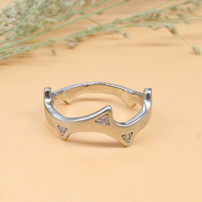 925 Real Silver Thorny Ring