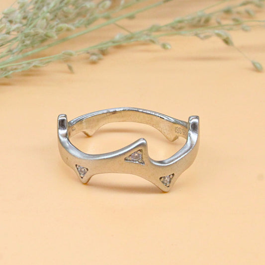 925 Real Silver Thorny Ring