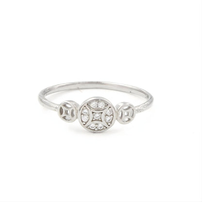 925 Real Silver White CZ Platinum Finish Ring