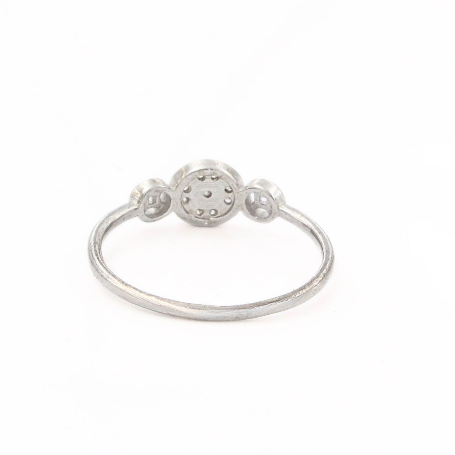 925 Real Silver White CZ Platinum Finish Ring