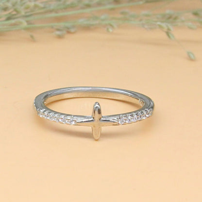 925 Real Silver four-point Star Ring