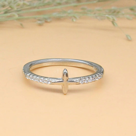 925 Real Silver four-point Star Ring