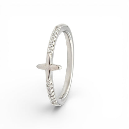 925 Real Silver four-point Star Ring