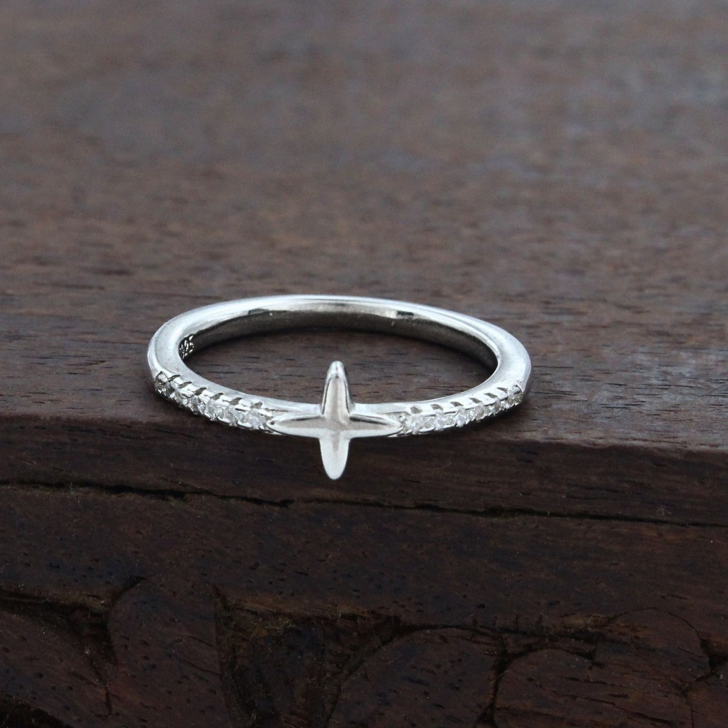 925 Real Silver four-point Star Ring