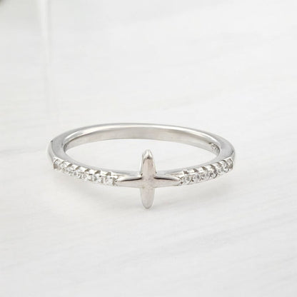 925 Real Silver four-point Star Ring