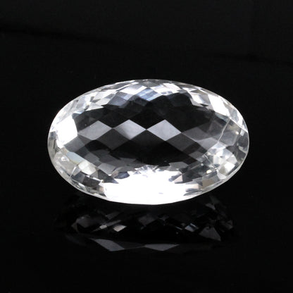 148.2Ct Natural Clear Crystal Quartz Oval Checker Fine Gemstone