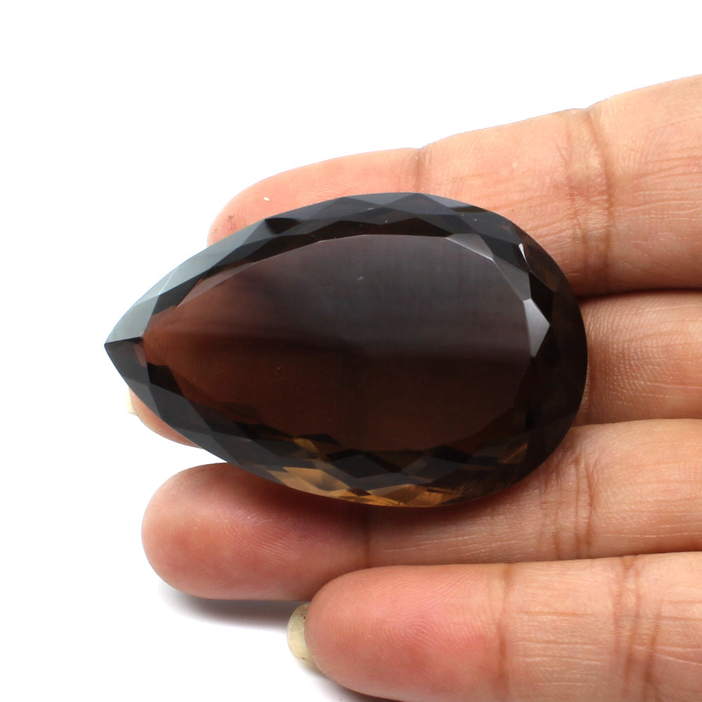 148.3Ct Natural Smoky Quartz Crystal Pear Gemstone