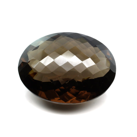 212.4Ct Natural Smoky Quartz Crystal Oval checker Gemstone