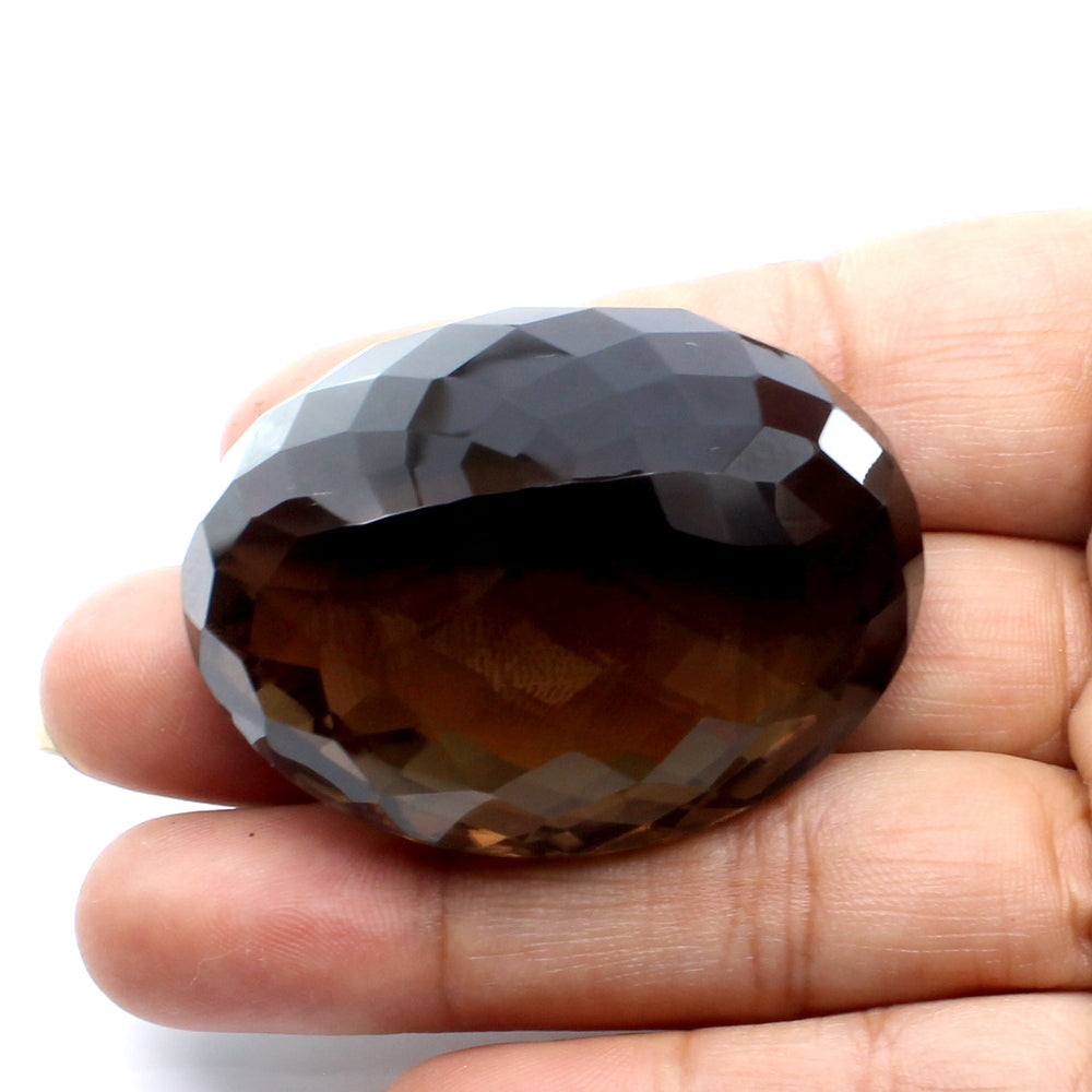 212.4Ct Natural Smoky Quartz Crystal Oval checker Gemstone