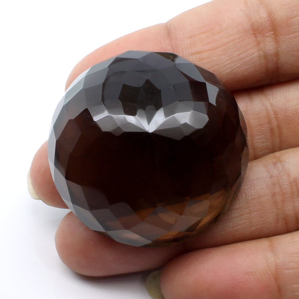 160Ct Natural Smoky Quartz Crystal Round Gemstone