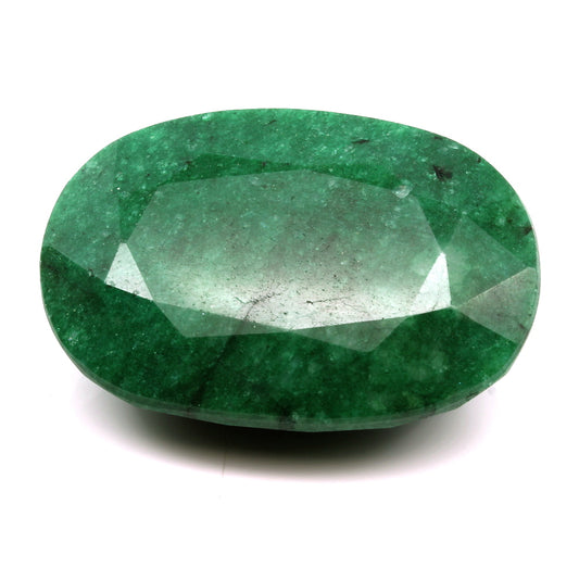 290.7Ct Natural Brazilian Green Emerald Oval Shape Faceted Gemstone