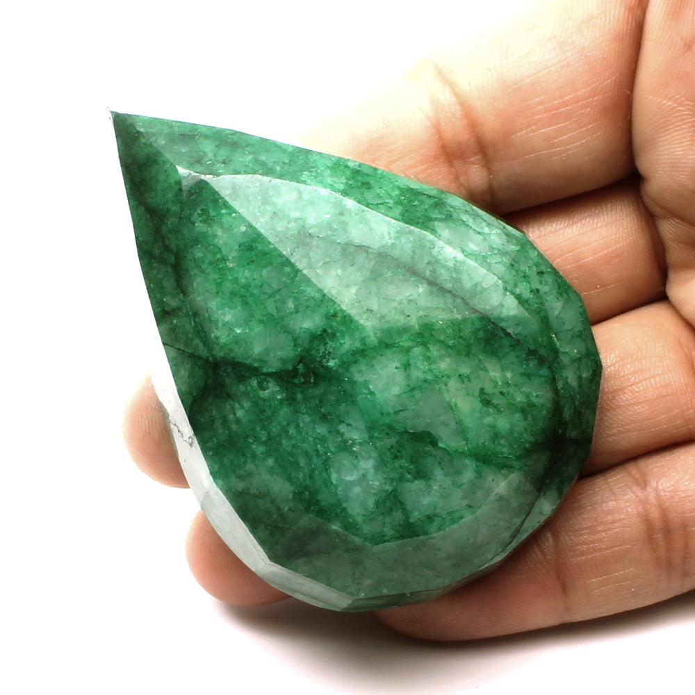 460.4Ct Natural Brazilian Green Emerald Pear Shape Faceted Gemstone