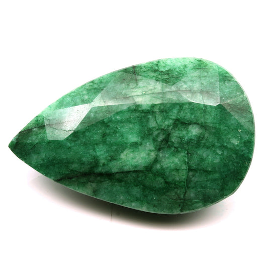 386.5Ct Natural Brazilian Green Emerald Pear Faceted Gemstone