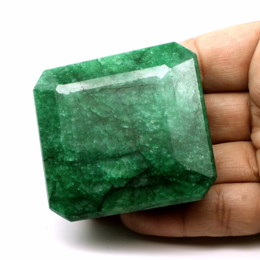 577.8Ct Natural Square Brazilian Green Emerald Cut Faceted Gemstone