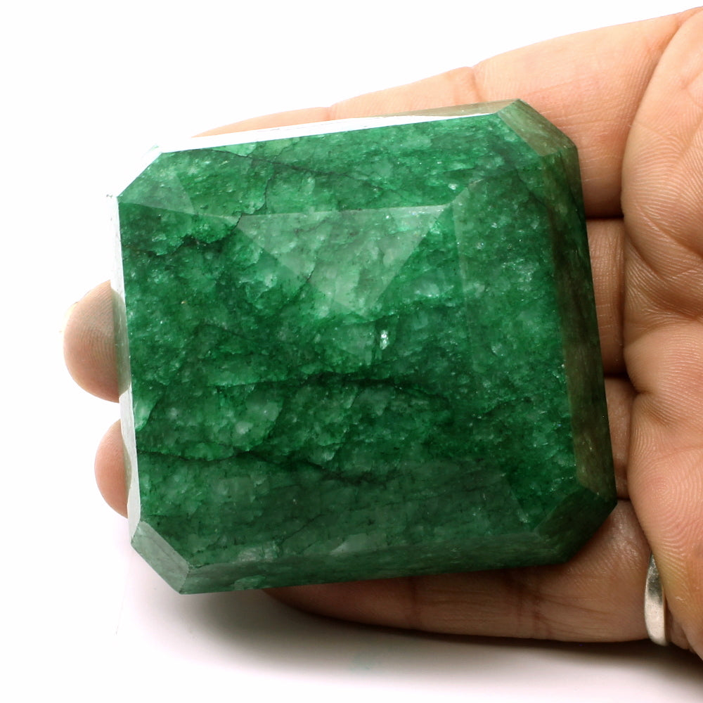 577.8Ct Natural Square Brazilian Green Emerald Cut Faceted Gemstone