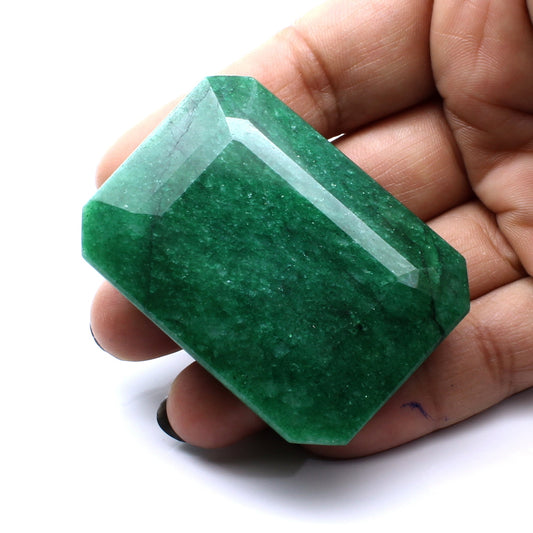 330.3Ct Natural Green Emerald Rectangle Cut Faceted Gemstone