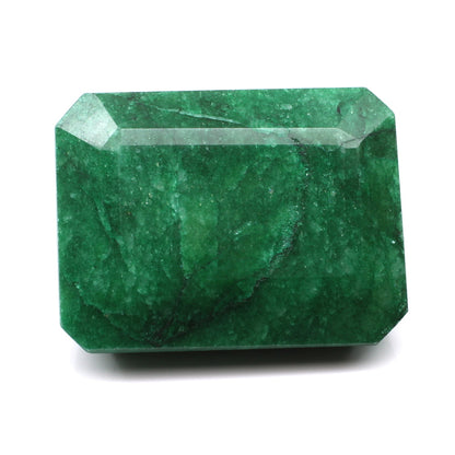 370.9Ct Natural Green Emerald Rectangle Cut Faceted Brazilian Gemstone