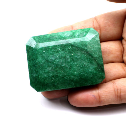 334.4Ct Natural Brazilian Green Emerald Rectangle Faceted Gemstone