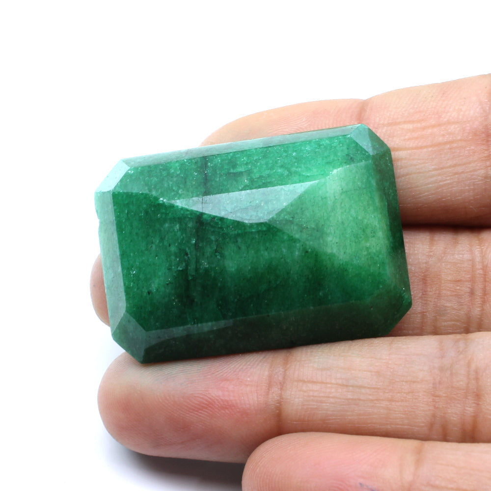 88.8Ct Natural Brazilian Green Emerald Rectangle Faceted Gemstone